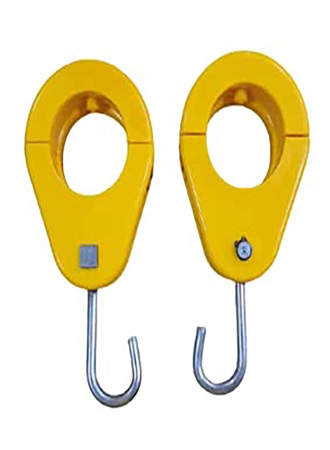 REZNOR Heavy Duty Rotating Yellow Carabiner Hook for Swings with Cuff, Swing Set Accessories